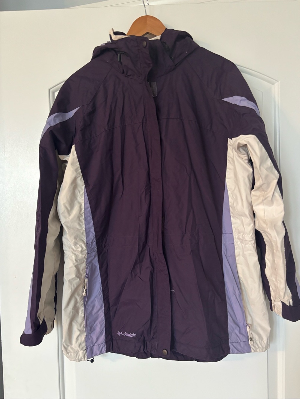 Columbia Interchange 3-in-1 Ski Jacket Set Purple Cream Quilted Liner Women's L